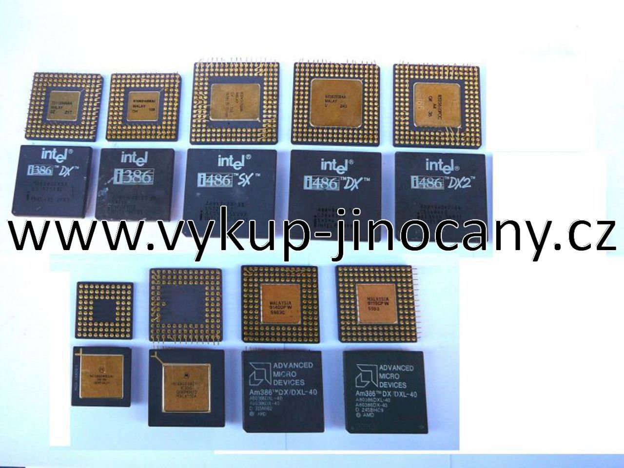 procesory keramické 186 až 486 jednostranně zlacené